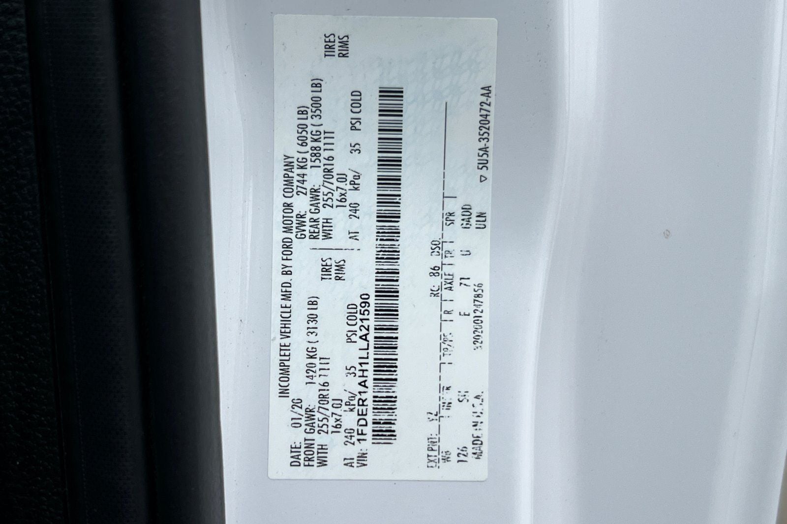 2020 Ford Ranger XL Flatbed w/Rack