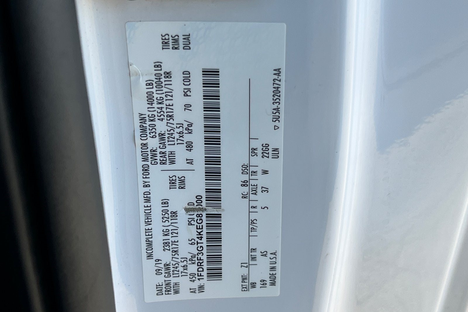 2019 Ford F-350SD Contractor Bed DRW