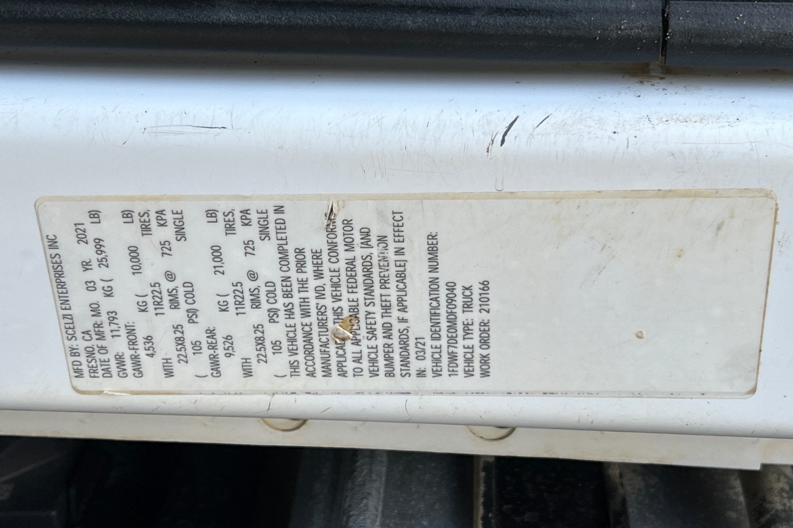 2021 Ford F-750SD Water Tuck w/Air Brakes