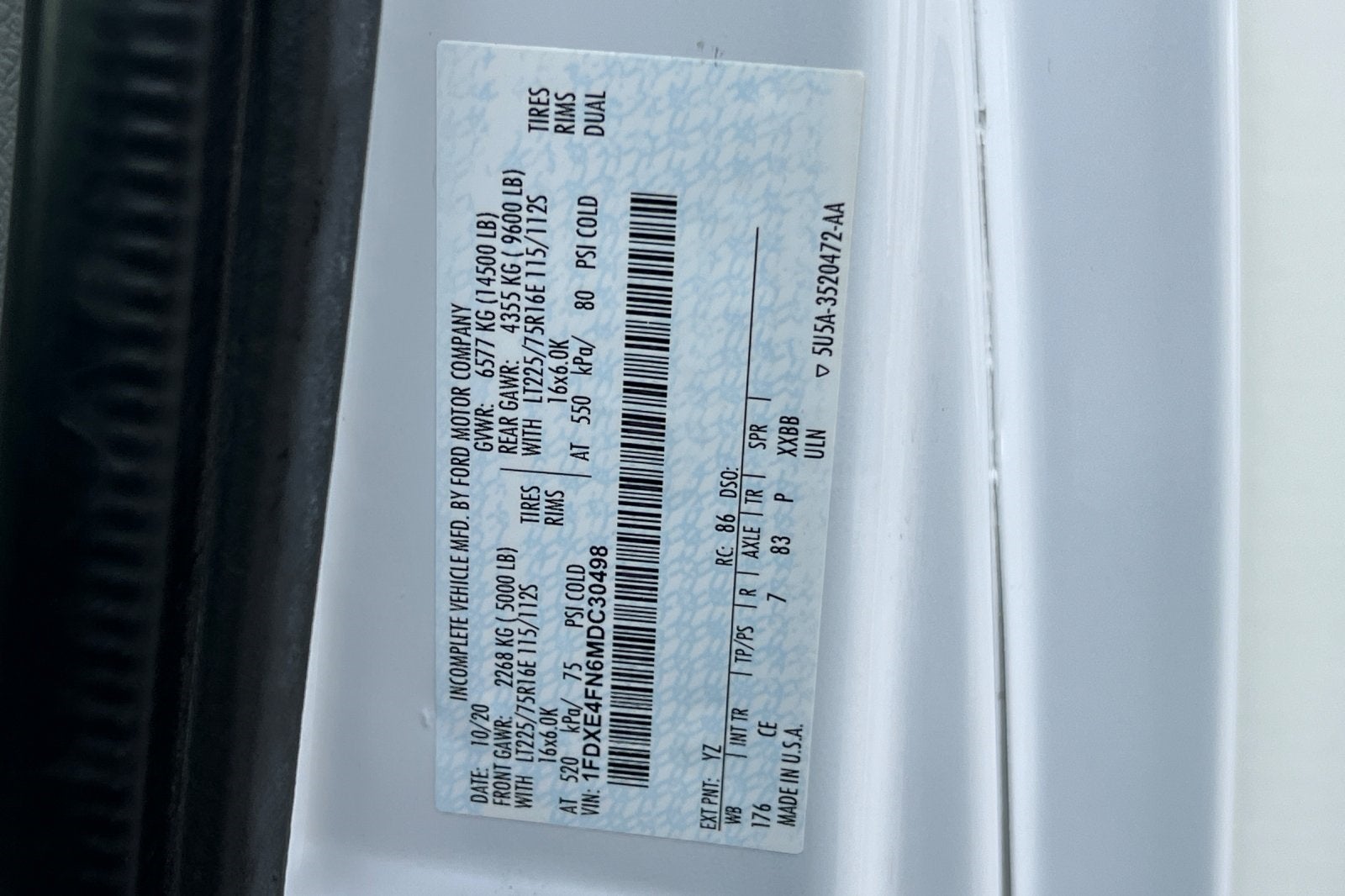 2021 Ford E-450SD 16Ft Box Truck